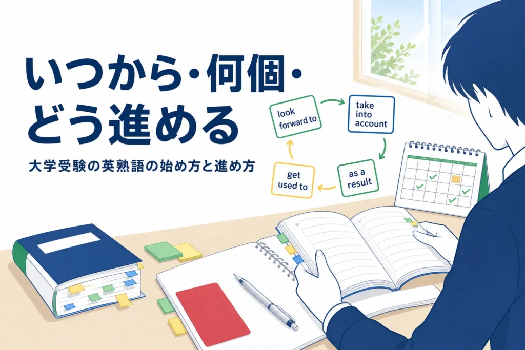 大学受験の英熟語をいつから・何個・どう進めるかを解説する記事のアイキャッチ